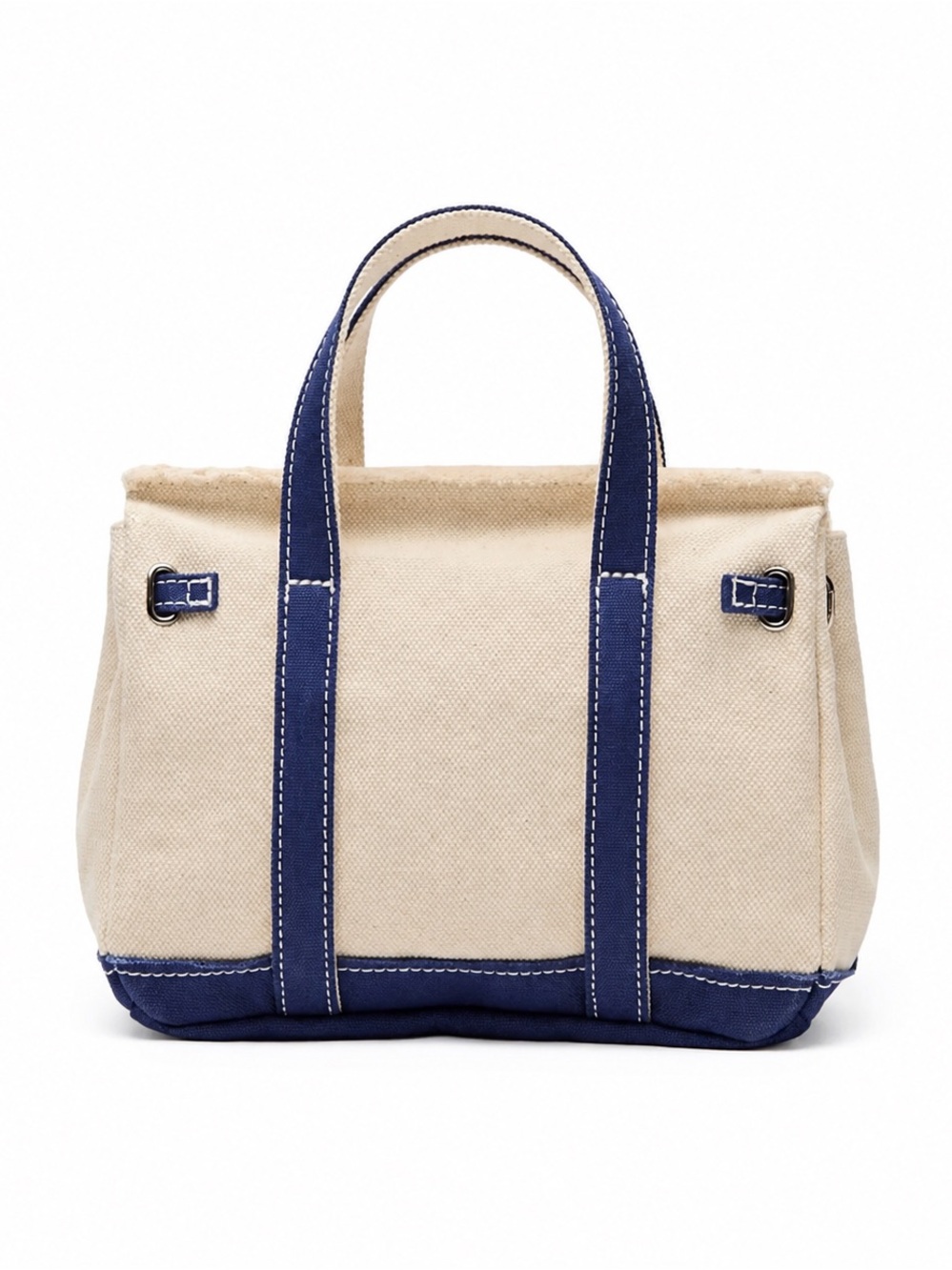Sunwin Boatkin Madaket Small Classic Tote Bag Ivory Blue NWOT - Picture 3 of 4